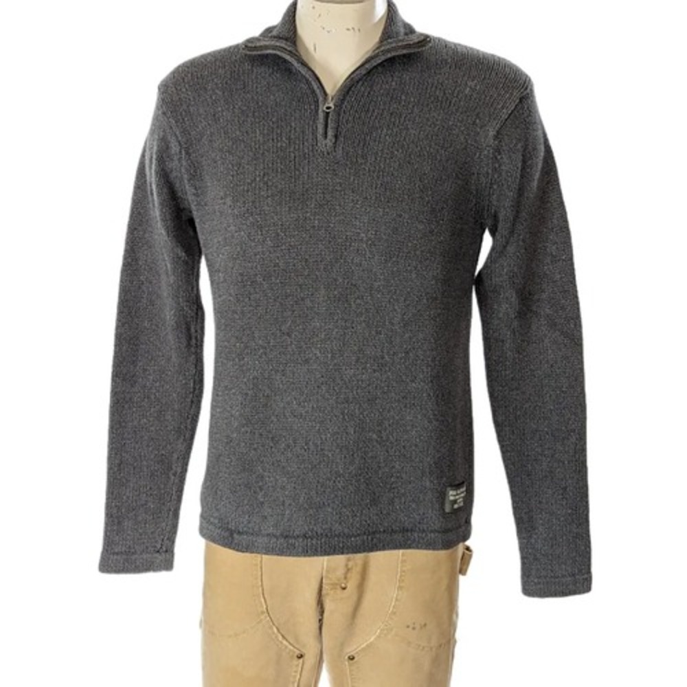 Polo Sport Ralph Lauren Vintage Quarter Zip Cotton Ribbed Knit Sweater Sz S EUC